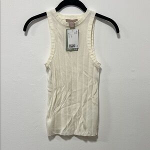 H&M Cream Ribbed Tank Top
